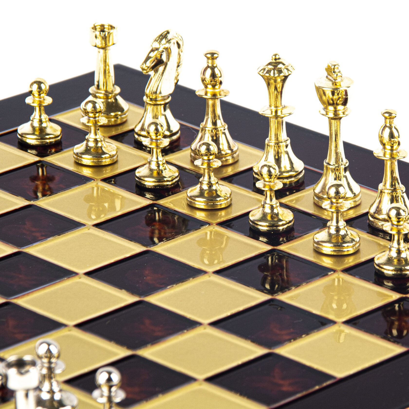 CLASSIC METAL CHESSШахматы классические, 36х36 см, золото с серебром, красный, металл
