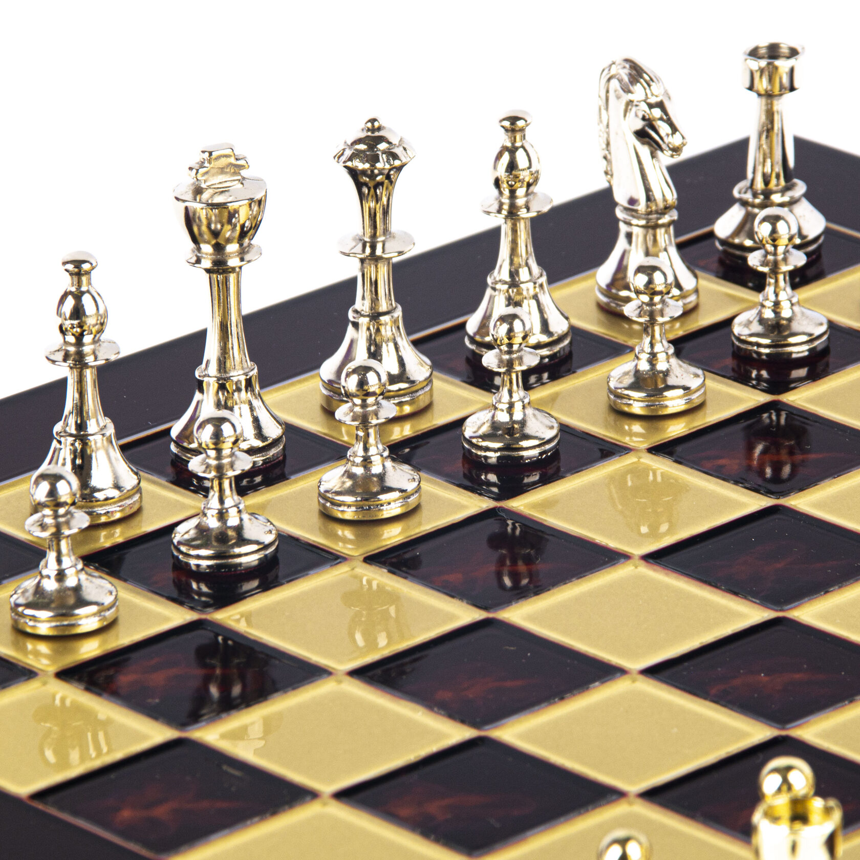 CLASSIC METAL CHESSШахматы классические, 36х36 см, золото с серебром, красный, металл