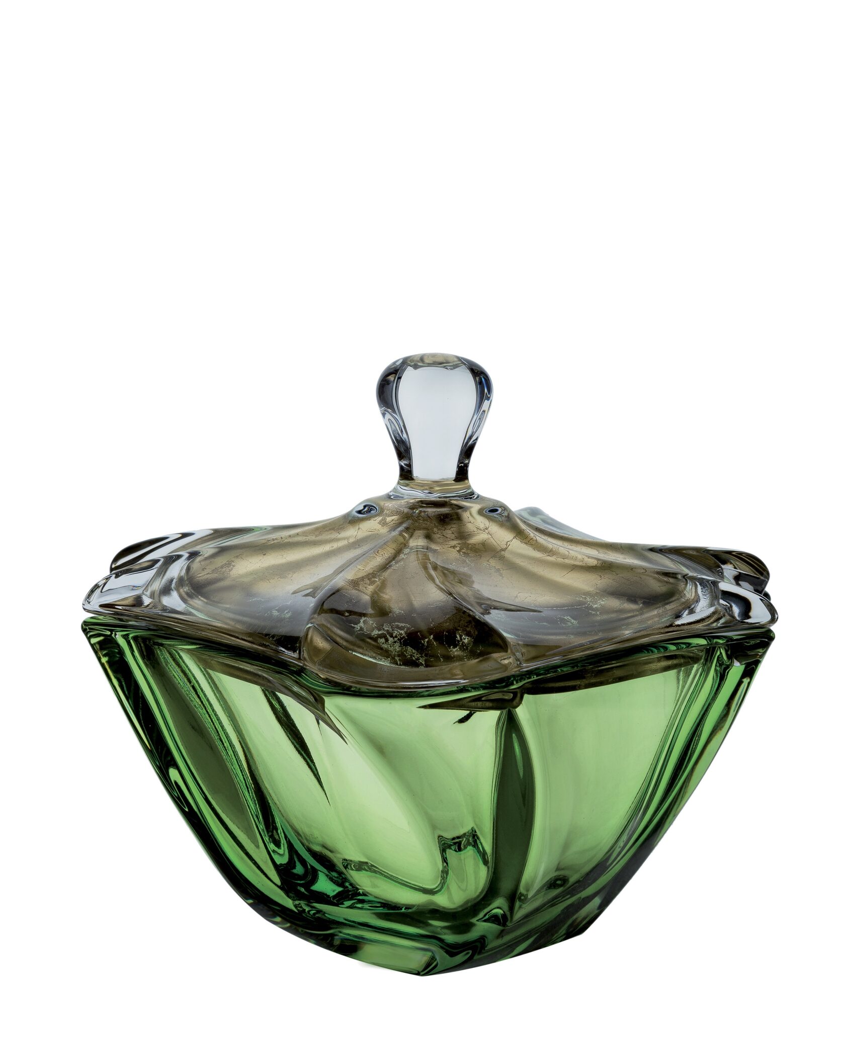 Шкатулка Cre Art CADORO-02, зеленый, диам 19cm H 17, стекло