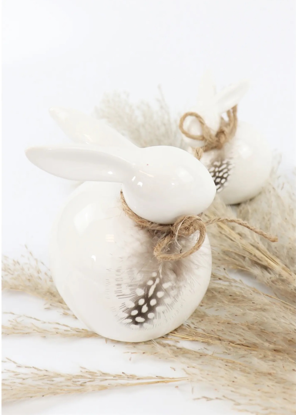 Набор 3 зайца TRIOFEATHERS 12x11x14см;9x8x11см;6x5,5x7,5см фарфор вид 2