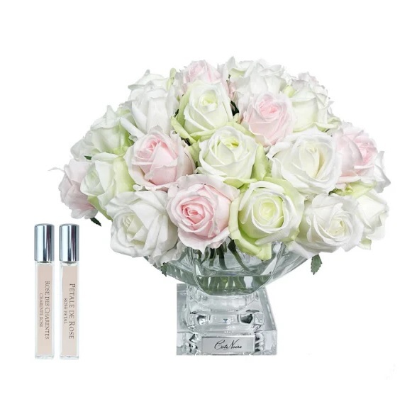 CENTERPIECE ROSE BUDS Букет из бутонов роз, розовый, зеленый и белый, 2 спрея по 10 мл