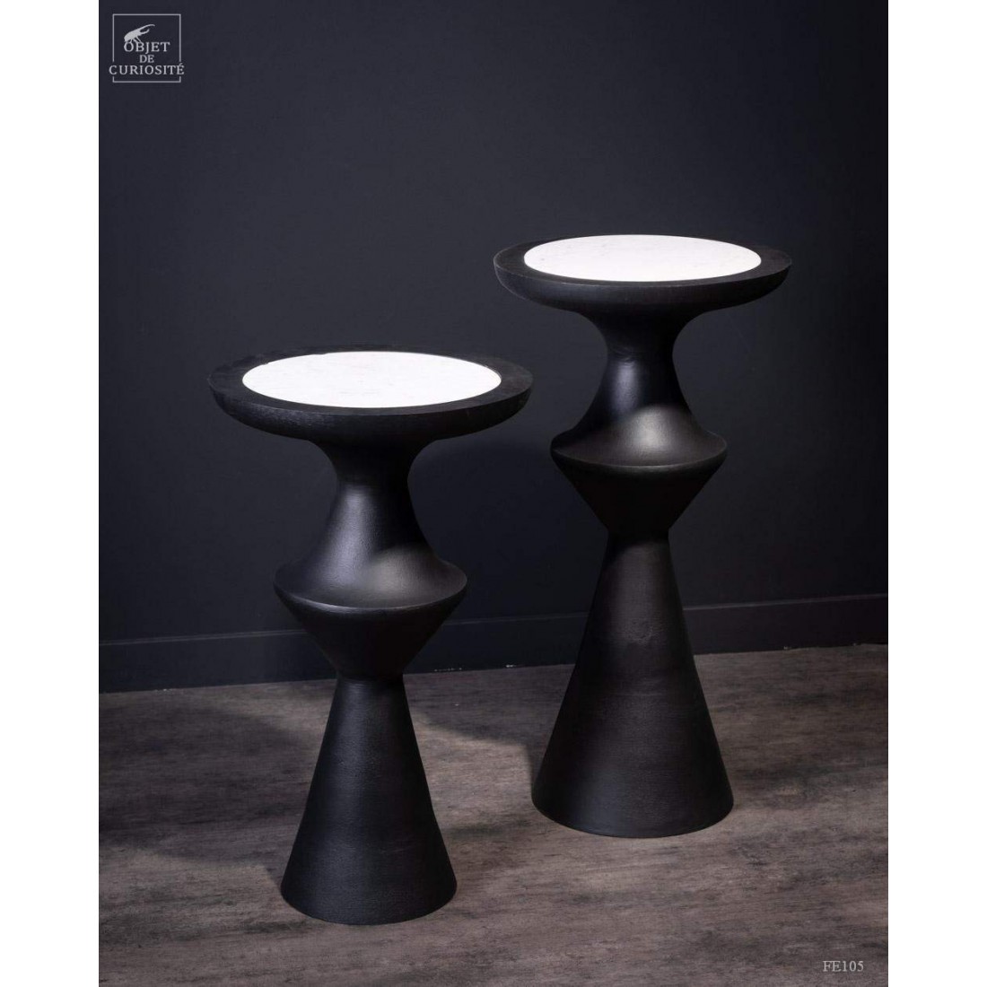 Side table (L)Столик диам 37,5 Н 73 см металл, мрамор