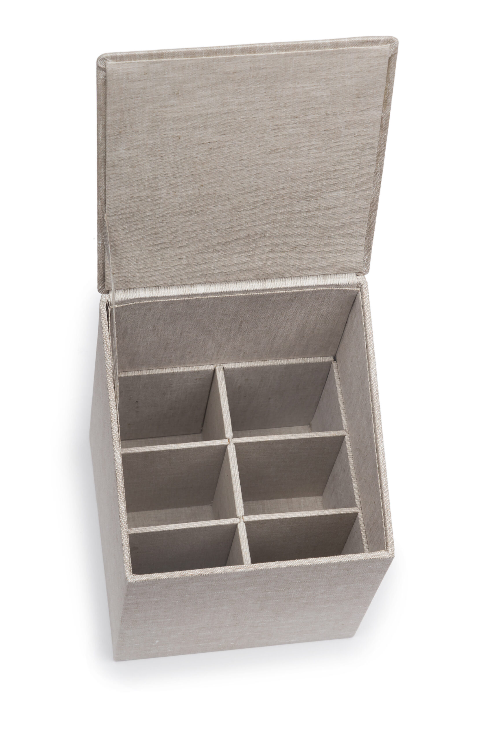 CUTLERY BOX Коробка для столовых приборов, 20/20/H.30, картон, лен с вышивкой