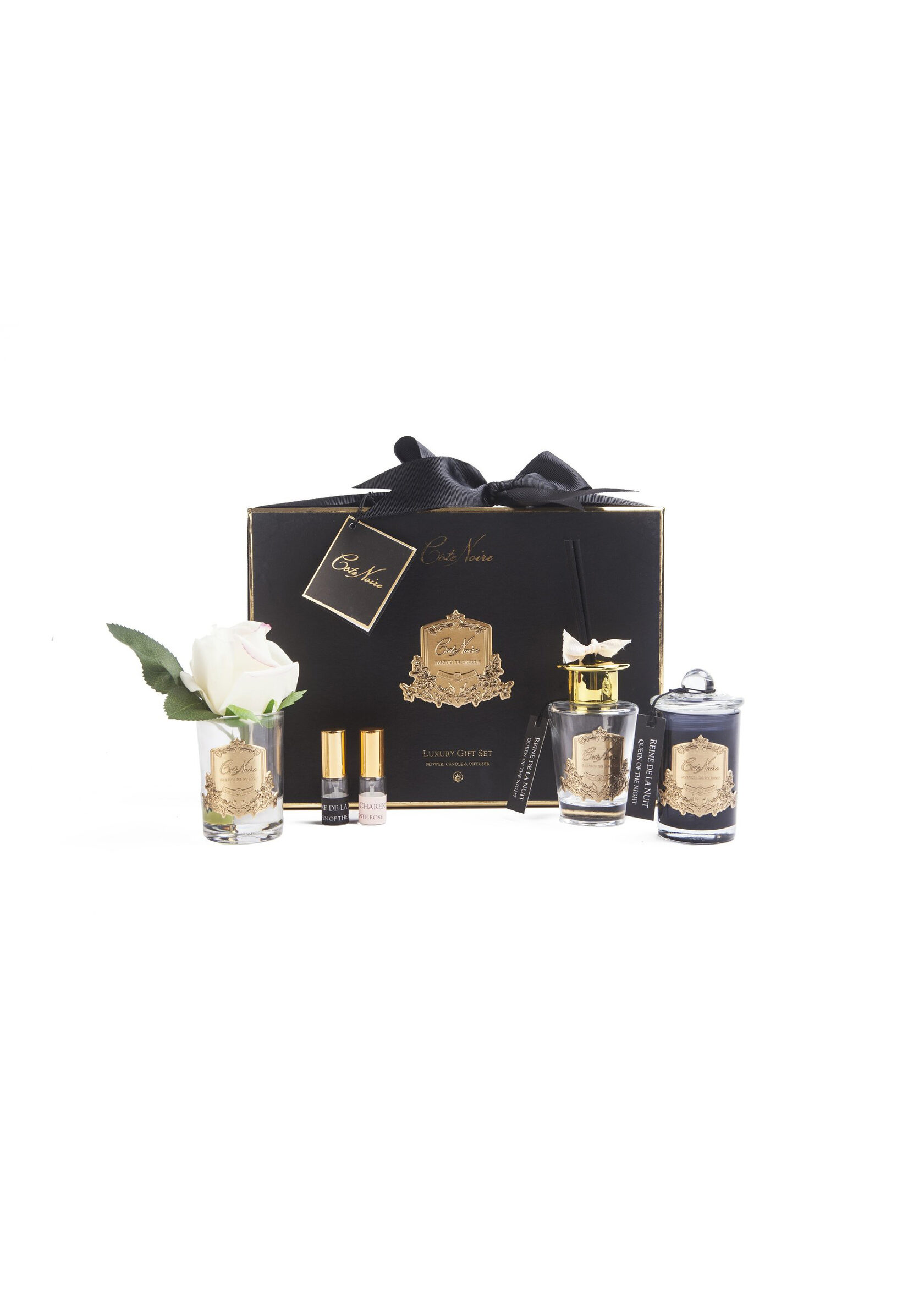GIFT PACK QUEEN OF THE NIGHT Подарочный набор(диффузор 100мл, бутон розы, 2 спрея по 10 мл, свеча 75 вид 2