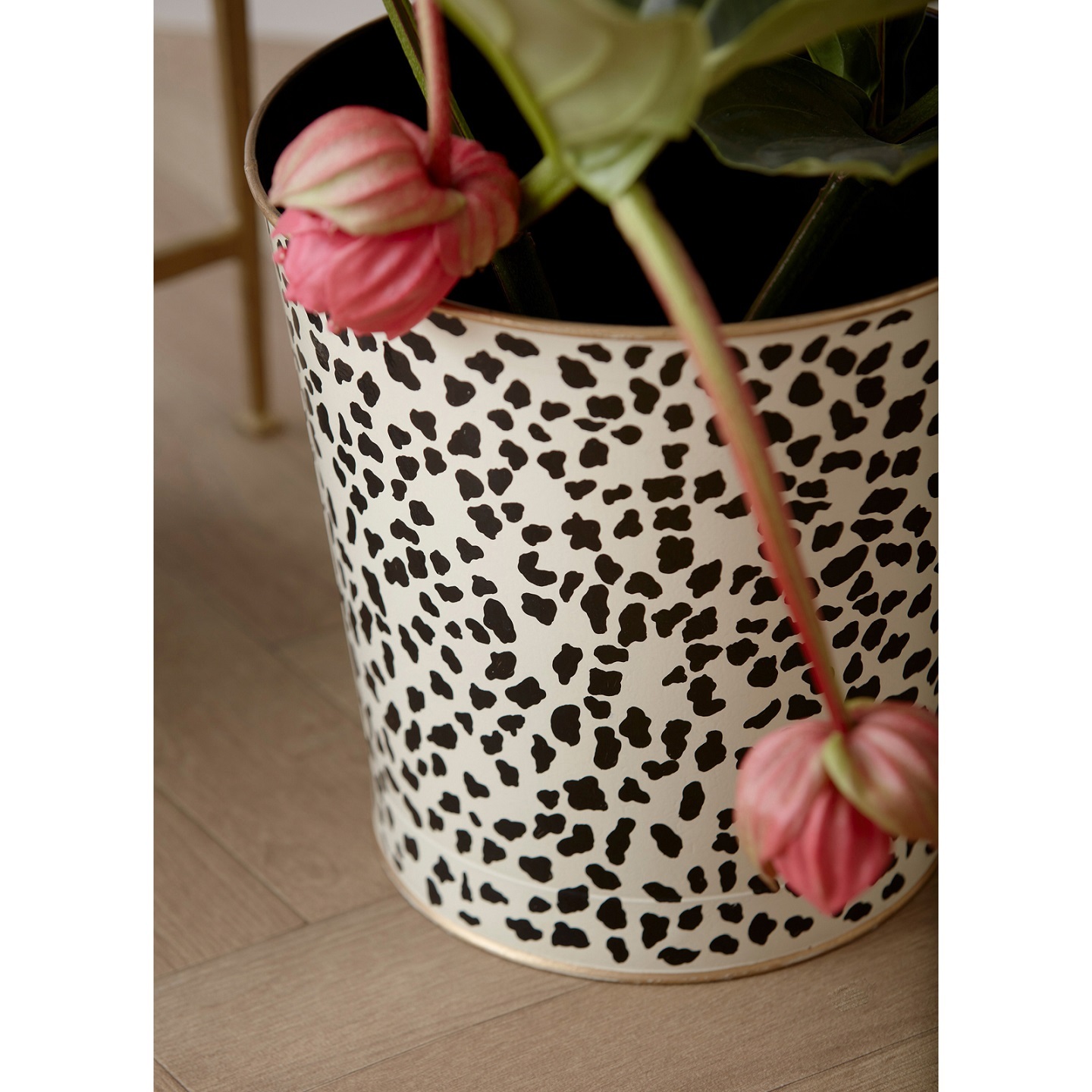 Корзина для мусора, рисунок леопард, 29х29 Н 29 см, металл, ручная работа