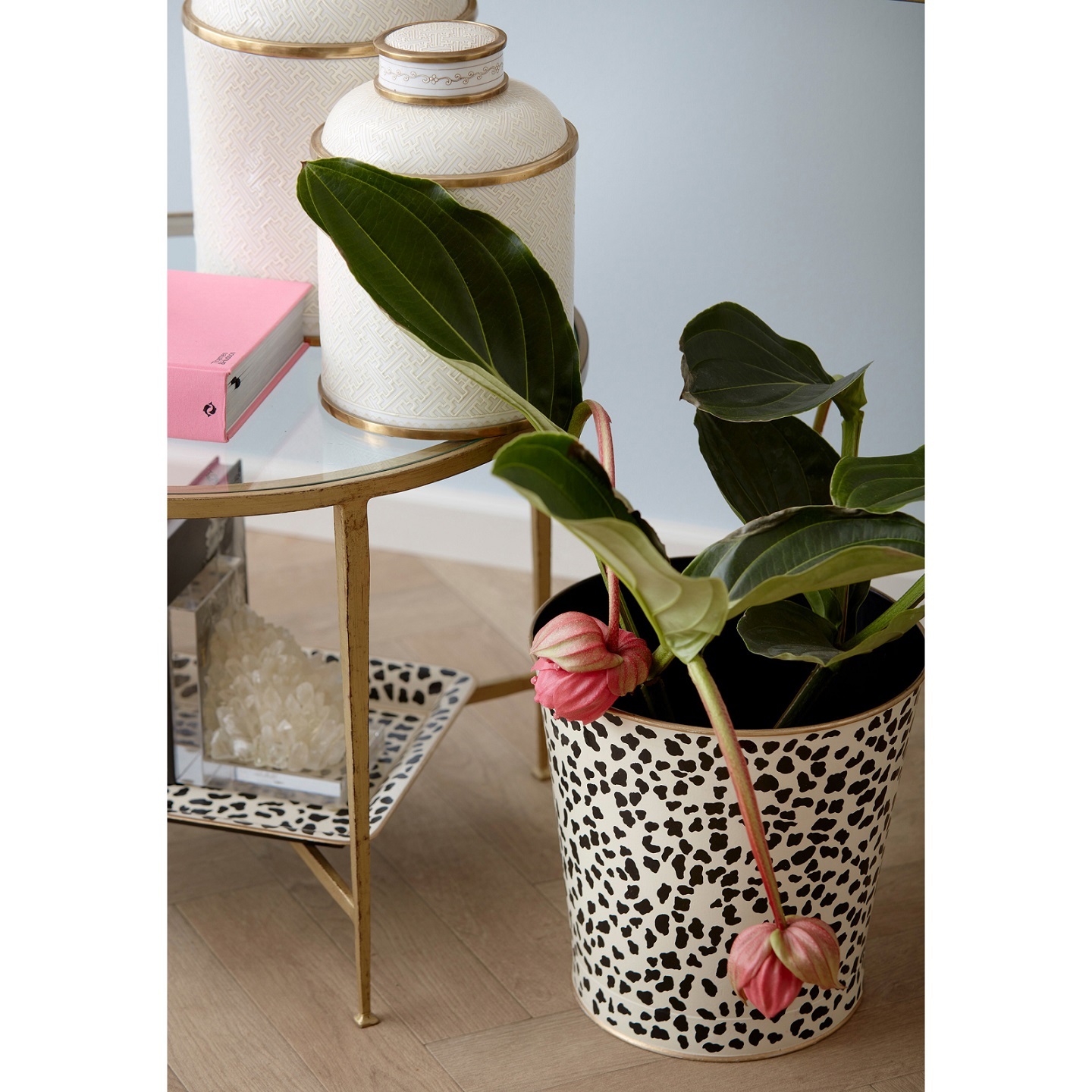 Корзина для мусора, рисунок леопард, 29х29 Н 29 см, металл, ручная работа вид 2