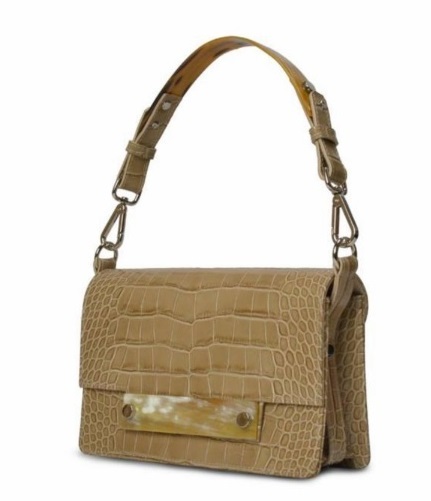 CROSSBODY BEIGE MIDDLE WITH HORNСумка бежевая телячья кожа, декор из рога (дополнительная опция -