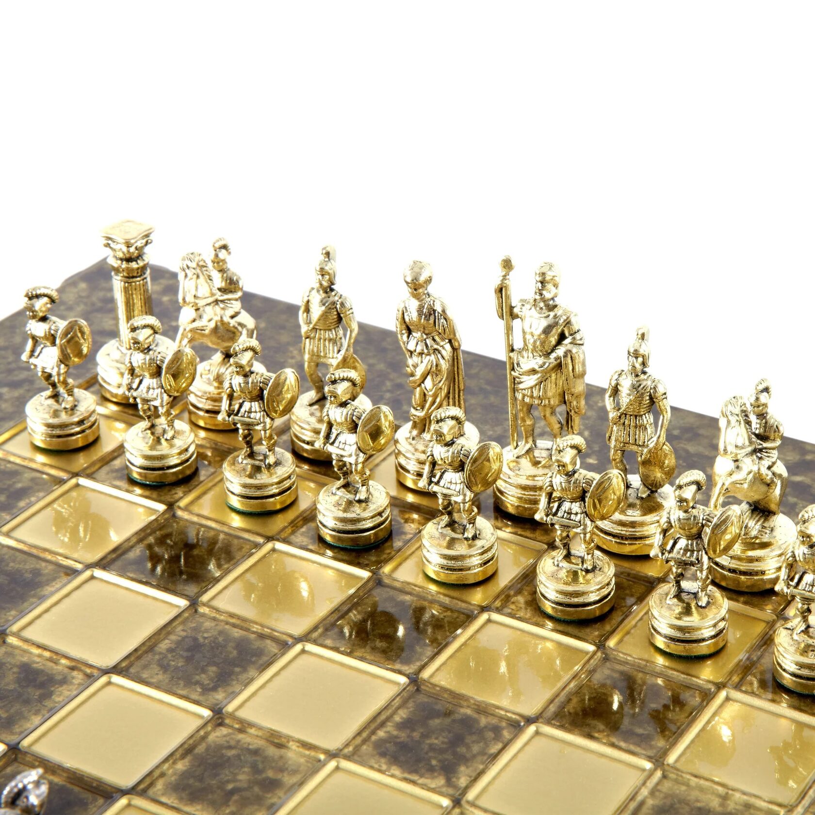 Greek Roman Metal Chess Шахматы, фигуры греко-римский период, золото с серебром, коричневый, 28х28