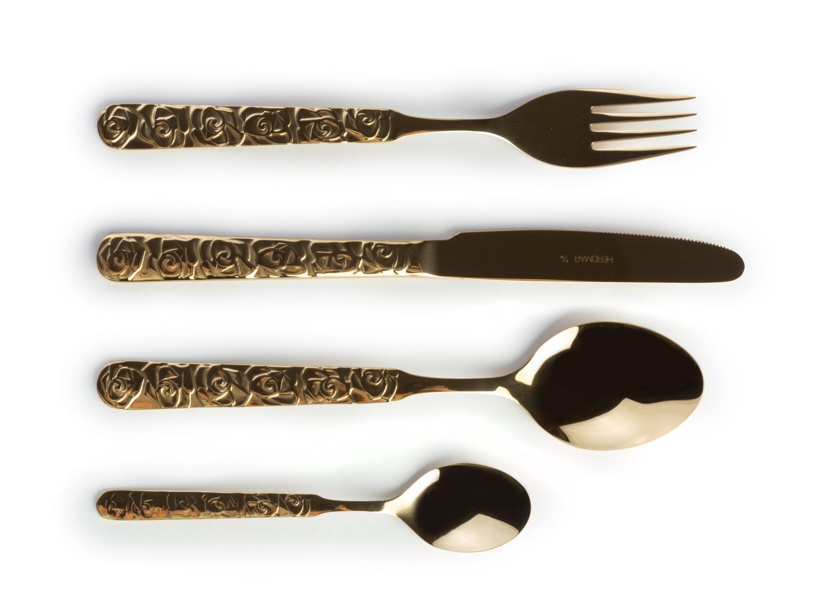 ROSAS GOLD 61 столовые приборы, сталь 18/10, цвет золото, 24 шт. (6 ложек + 6 вилок + 6 ножей + 6 ча