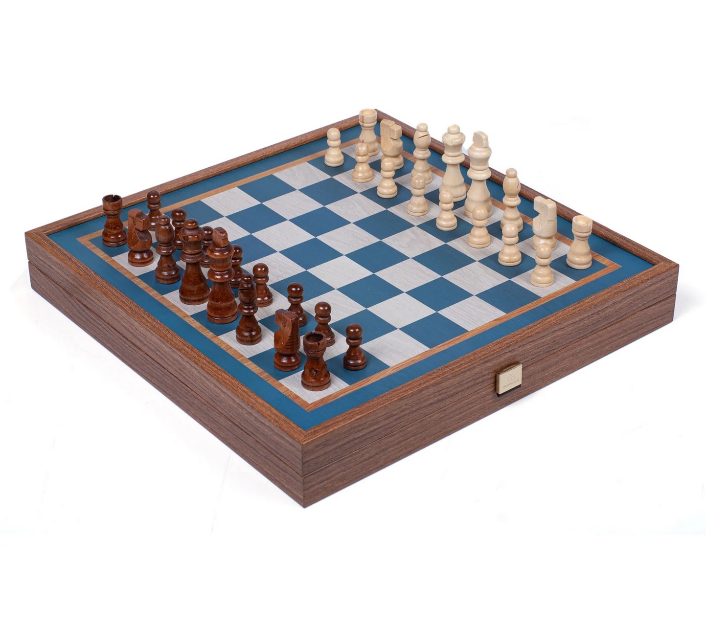Chess/BackgammonШахматы и нарды, бирюзовый, 41х41 см орех