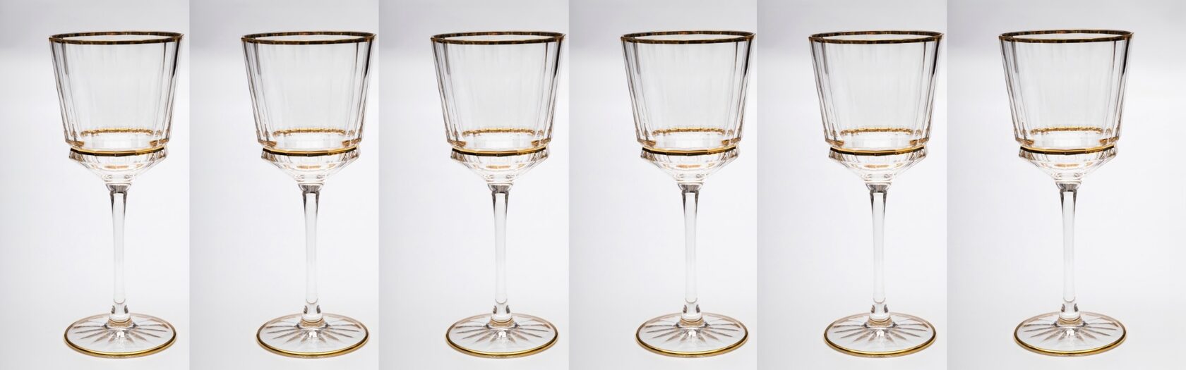 MACASSAR LIGHT GOBLETНабор бокалов для вина 6шт, хрусталь, золото 24К , H.21 вид 2
