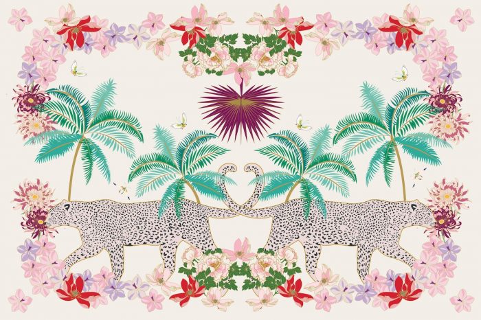 Leopard Palms LightКовер 300х220 ручной тафтинг, шерсть +тенсель, высота ворса 13 мм