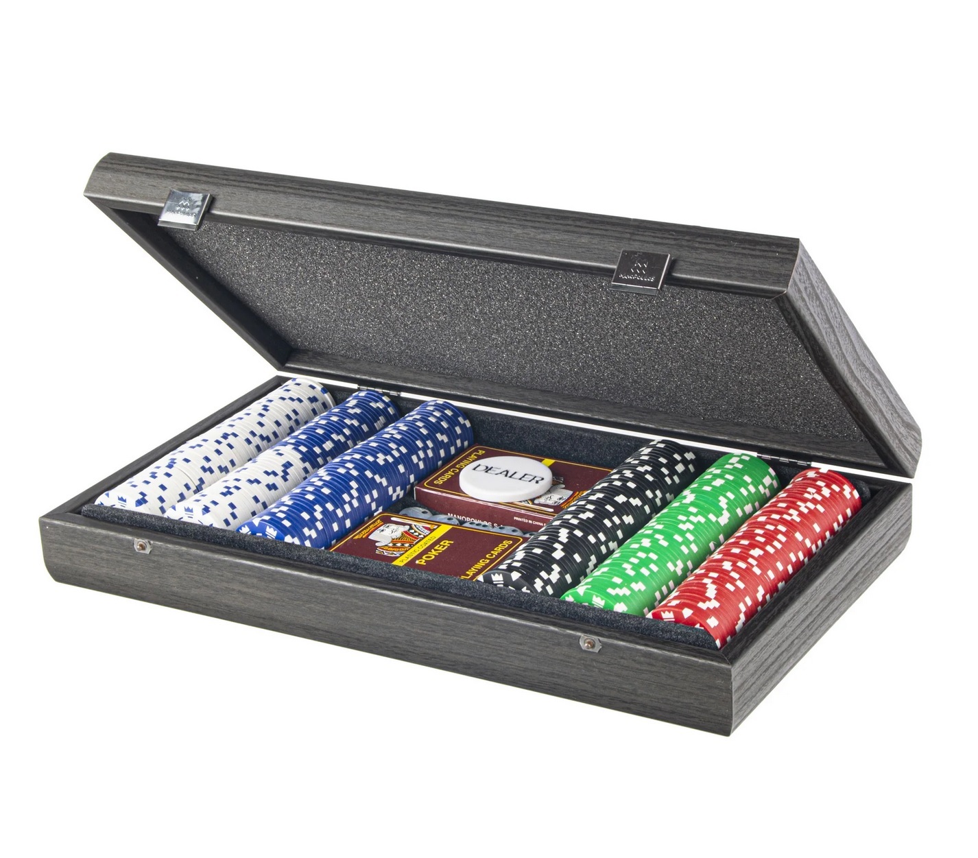 POKER SETНабор для покера (карты 200 шт ) черный, корпус дерево 39х22 см вид 3