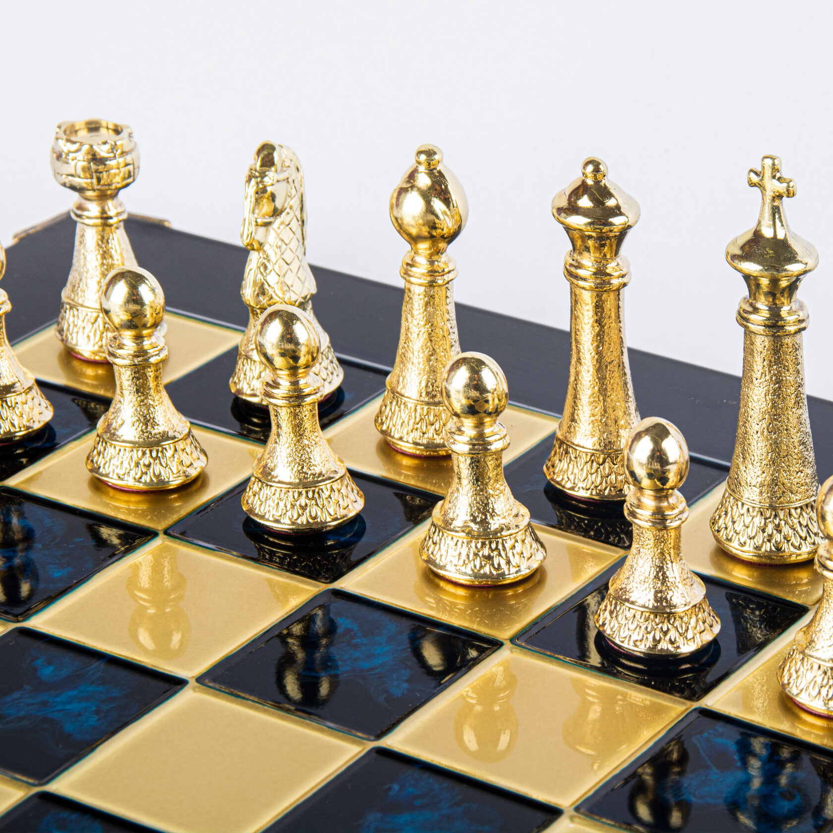 CLASSIC METAL CHESSШахматы классические, 44х44 см,золото с серебром, синий, металл