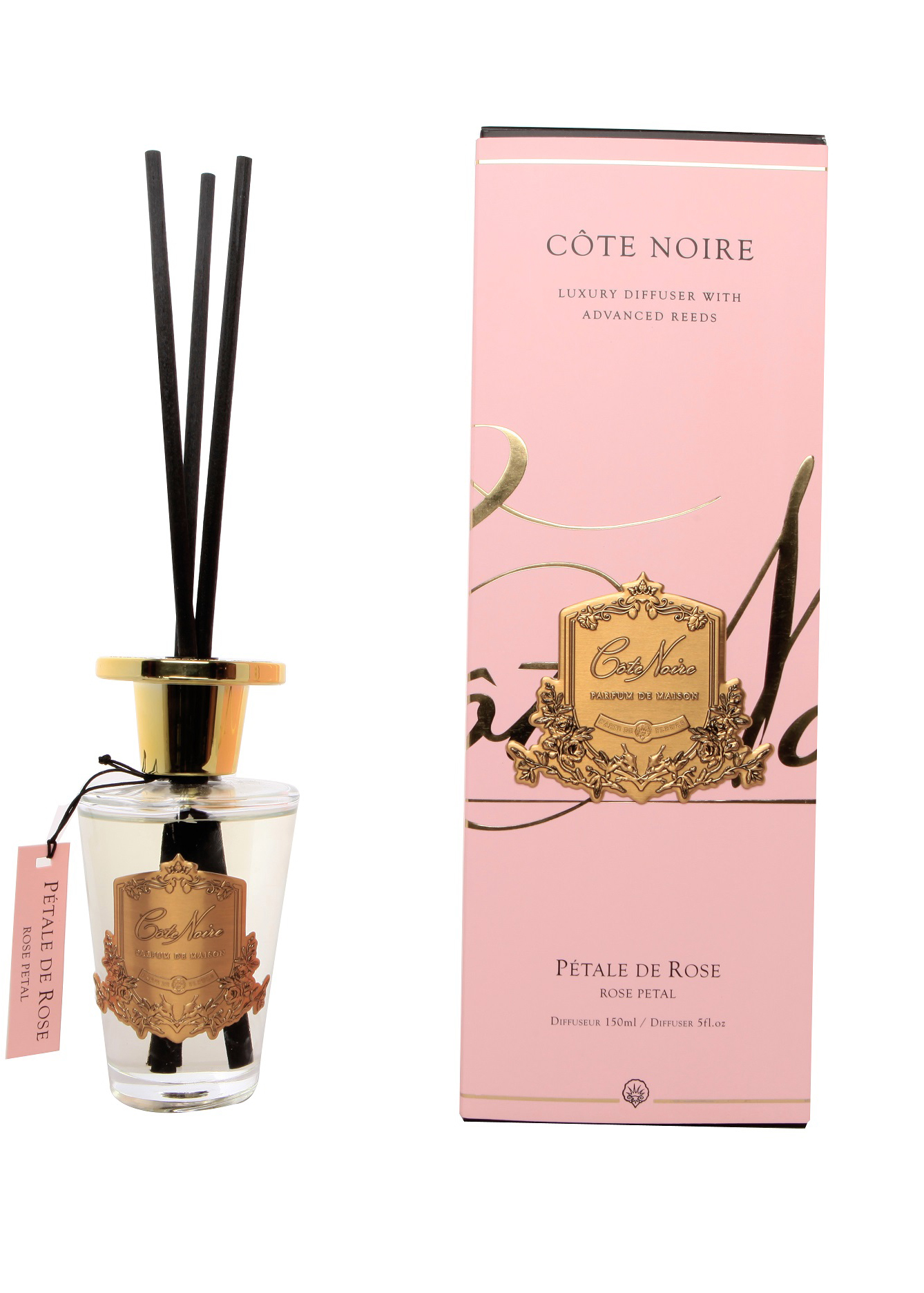 PETAL DE ROSE Диффузор, золотой декор, 150 мл, ВхШхД 30х10,5х10,5 см