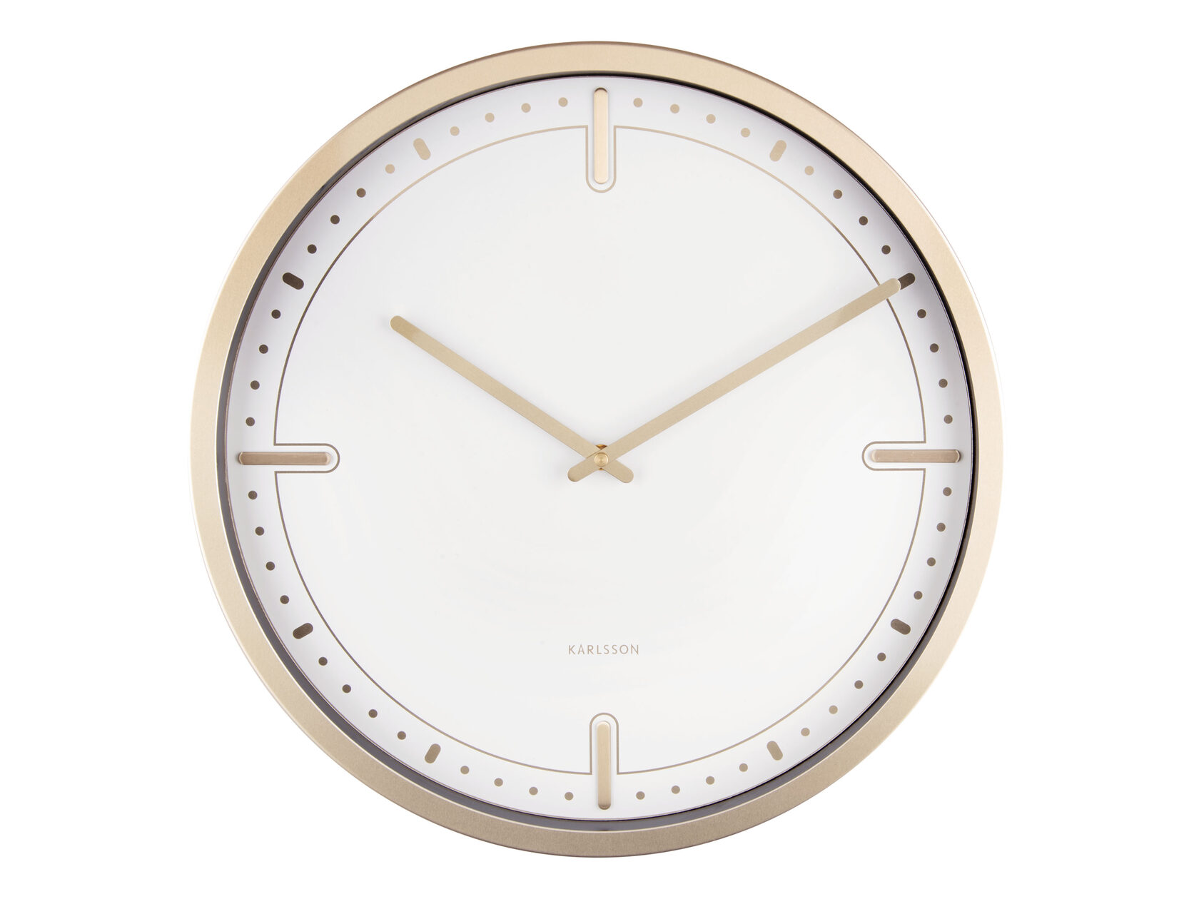Часы настенные Karlsson DOTS & BATONS, 42х42х4,3 см, белый, сталь, бесшумный механизм, батарейка 1x