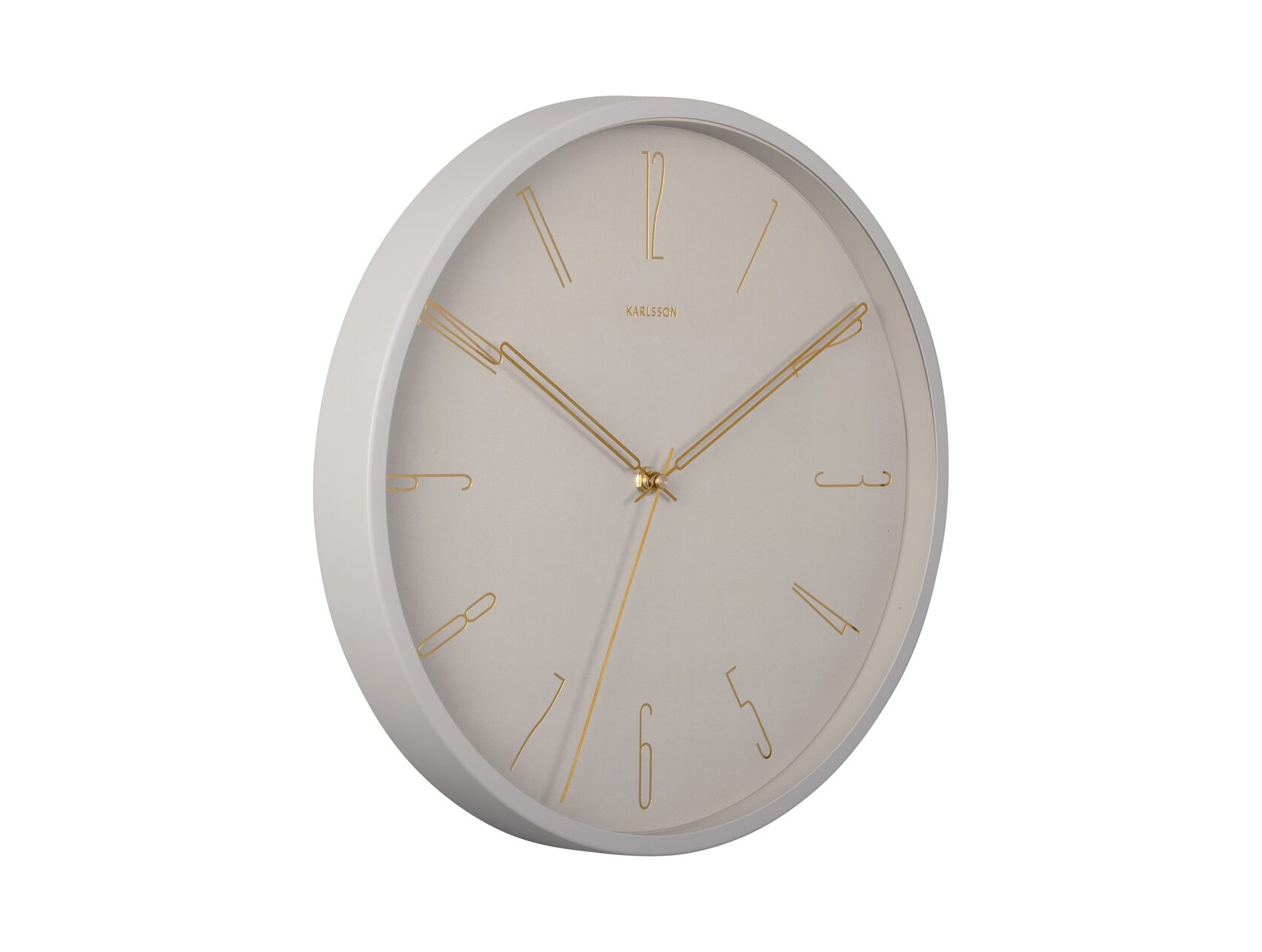 Часы настенные Karlsson BELLE NUMBERS, бежево-серый, металл .35х35х4 см бесшумный механизм, батарей вид 2