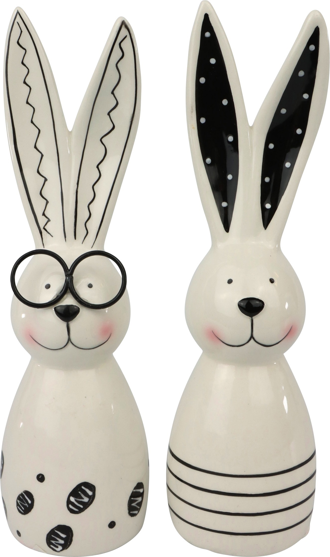 Набор 2 фигурки зайцев MONOCHROME EASTER 5,7x5,5x20см керамика