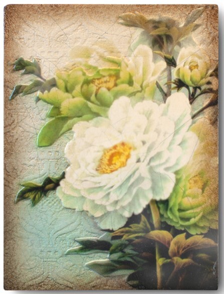 PEONIES Плитка-панно Limited Edition 15/20/3 гипс, ручная работа