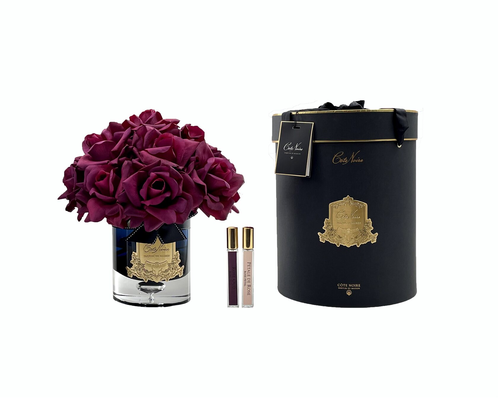 GRAND BOUQUET black glass carmine redБольшой букет роз, 2 спрея по 10 мл, черная ваза, крас