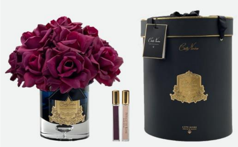GRAND BOUQUET black glass carmine redБольшой букет роз, 2 спрея по 10 мл, черная ваза, крас