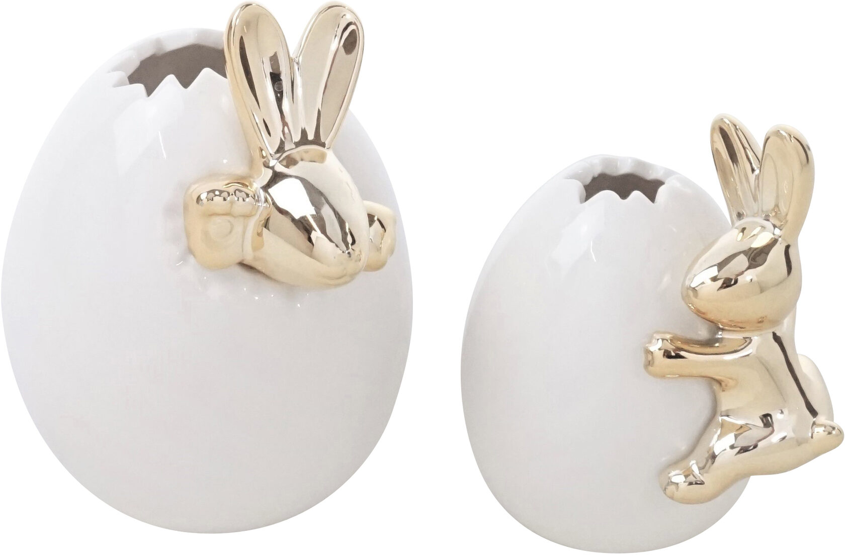 Набор 2 вазы-скорлупы с зайцами EGGS VASE диам 4 см H 9,5 см, диам 6 см Н 11см, фарфор