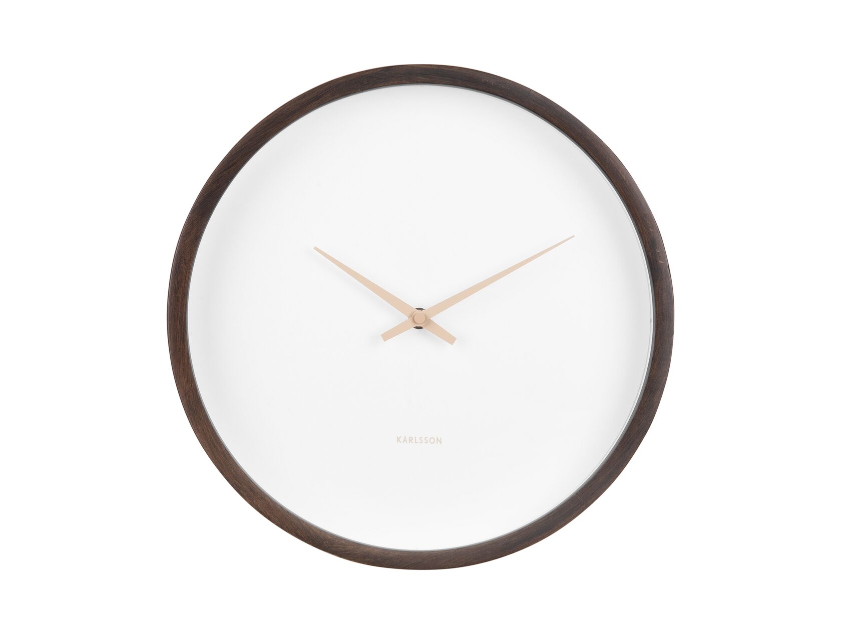 Часы настенные Karlsson ANCHO, темное дерево, 32,6х32,6х8 см, бесшумный механизм, батарейка 1x AA (н